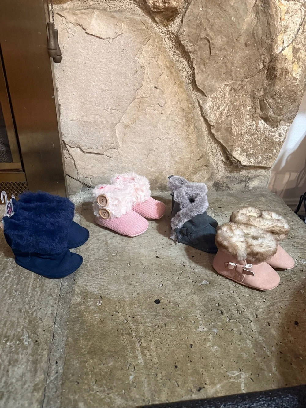 Unbranded Navy Faux Fur Baby Booties - Cozy Indoor Shoes - Picture 14 of 14
